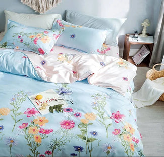 Luxury Paris Botanical Blue Duvet Set