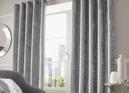 Thermal Velvet Crushed Blackout Eyelet Curtains