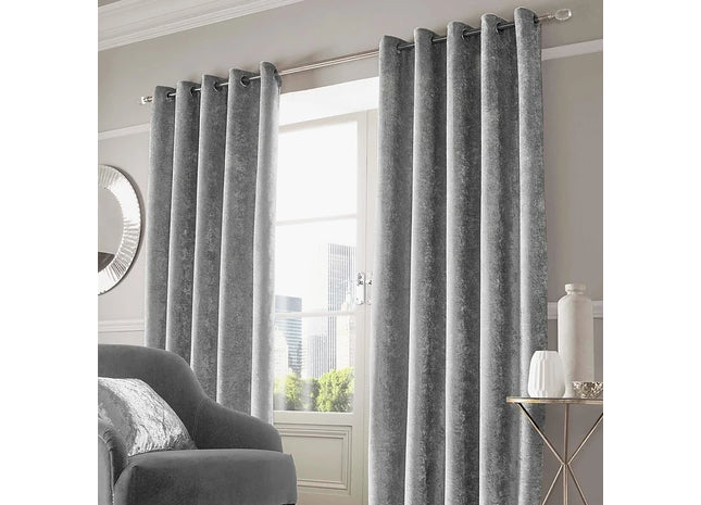 Thermal Velvet Crushed Blackout Eyelet Curtains