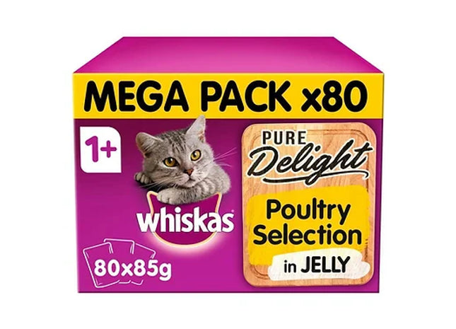 80 x 85g Whiskas Pure Delight 1+