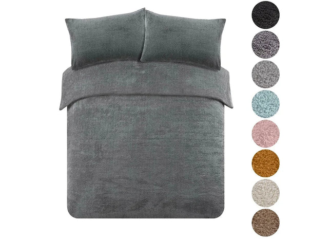 Teddy Fleece Duvet Cover with Pillow Case
