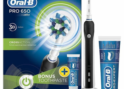Oral-B Pro 650 Cross Action Electric Toothbrush with Toothpaste