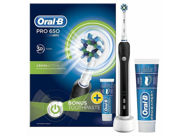 Oral-B Pro 650 Cross Action Electric Toothbrush with Toothpaste