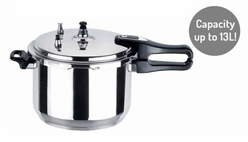 Lightweight Aluminium Pressure Cooker - 5 Sizes