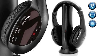 5 in 1 Wireless Headphones Black