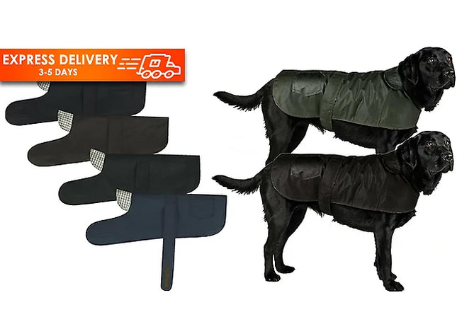 Waxed Cotton Waterproof Dog Coat