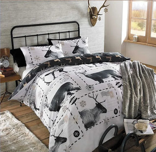 Luxurious Reindeer Duvet Set Black