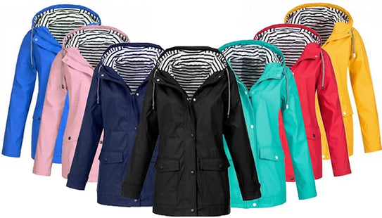 Ladies Hooded Raincoat Waterproof Jacket