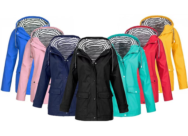 Ladies Hooded Raincoat Waterproof Jacket