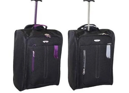 SUPER LIGHTWEIGHT CABIN LUGGAGE TRAVEL BAG PURPLE/GREY