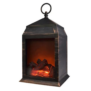 36-Lumen Copper Safe Flameless Fireplace Battery Operated 6-LED Lantern