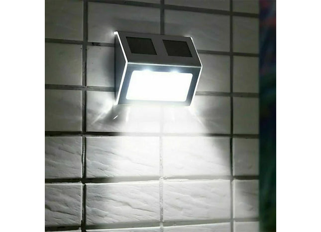 2, 4 6 or 8 Stainless Steel Duel Solar Wall Light