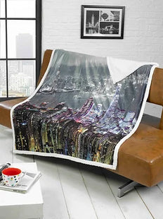 City Printed Fleece Throws