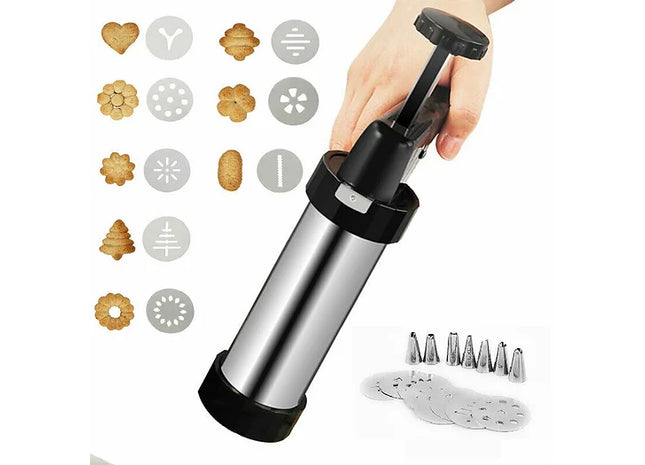 Stainless Steel Baking Press & Icing Gun Kit