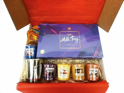 YANKEE CANDLE VOTIVE SET GLASS HOLDER HAMPER MILK CHOCOLATE TREAT