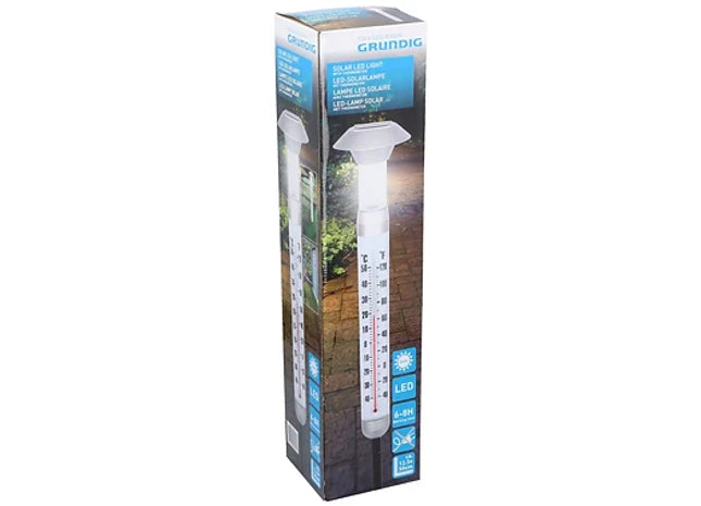 Grundig Plastic Solar LED Garden Light with Outdoor Thermometer