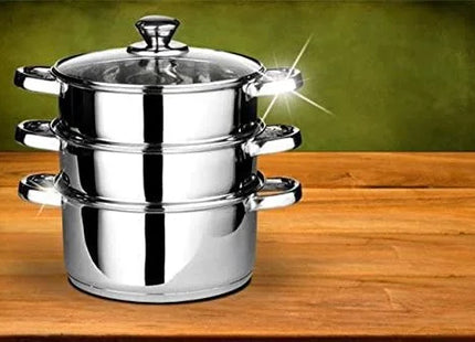 3-Piece Stainless Steel Steamer Cooker Pot Set
