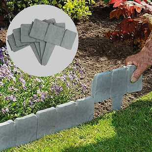 Garden Lawn Cobbled Stone Effect Plastic Edging