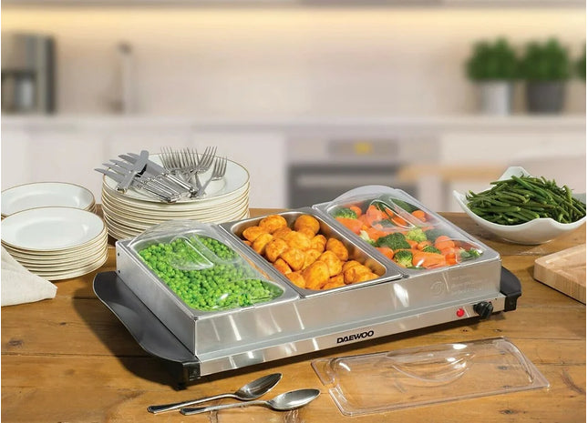 Three Section Buffet Server and Warming Tray