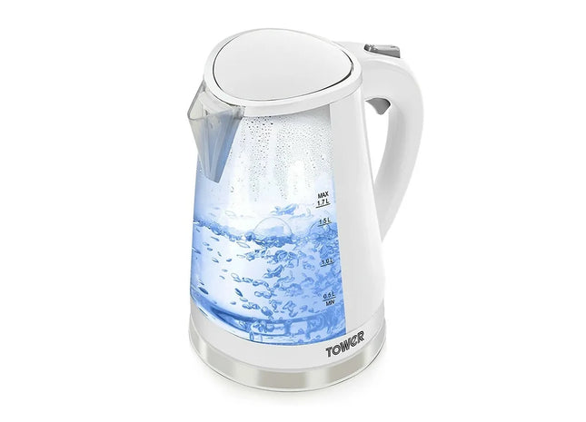 Tower T10012W LED Colour Changing Kettle 2200W 1.7L - White