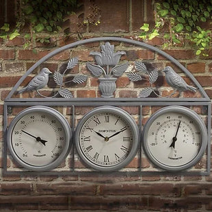 Garden Ornate Weather Station Clock