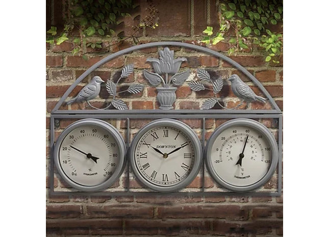 Garden Ornate Weather Station Clock