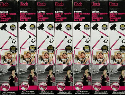 Itech Selfee Selfie Stick Telescopic Arm Kit with Built-in Remote Cable