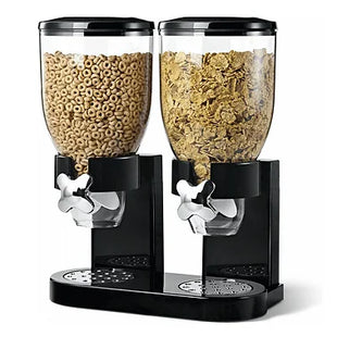 DOUBLE CEREAL DISPENSER DRY FOOD STORAGE CONTAINER DISPENSER MACHINE
