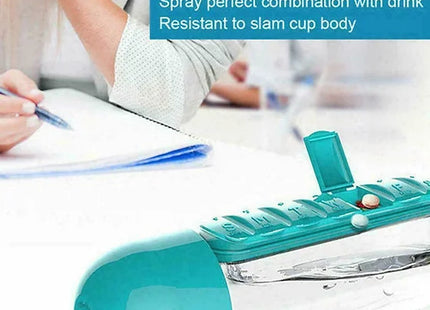 2 IN 1 Water Bottle With Daily Pill Box Organizer