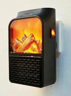 500W Remote Control Electric Log Fire Plug In Heater