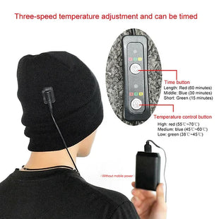 USB Powered Winter Warm Heated Knit Beanie Hat