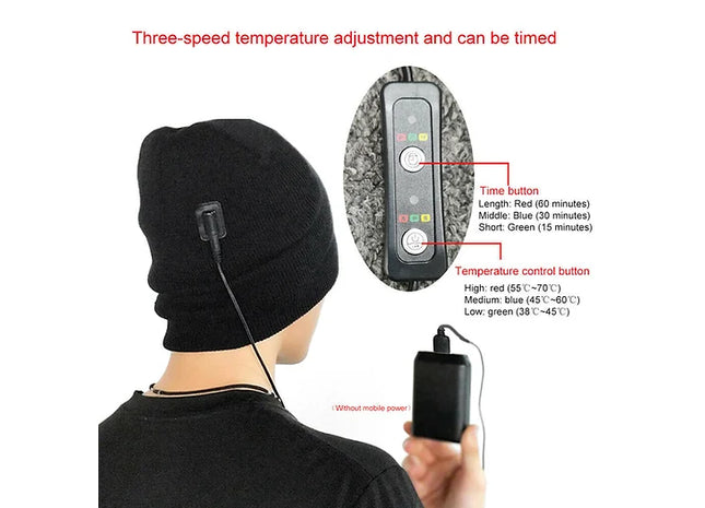 USB Powered Winter Warm Heated Knit Beanie Hat