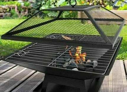 Square Fire Pit with BBQ Grill