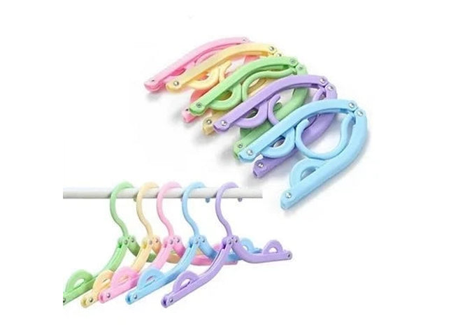 5 or 10 Portable Travel Folding Plastic Clothes Hangers