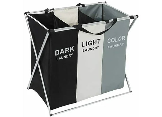 3 Section Foldable Laundry Basket