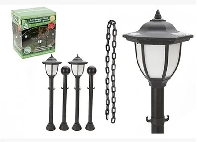 GARDEN SOLAR LAMP & CHAIN  FENCE SET