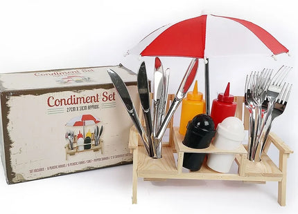 Picnic Bench Condiment Set