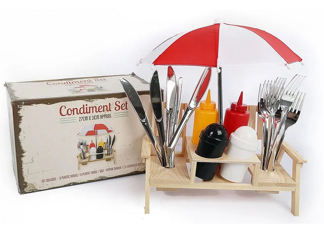 Picnic Bench Condiment Set