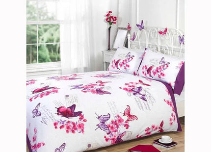 PARISIENNE BUTTEFLIES DUVET SET PLUM