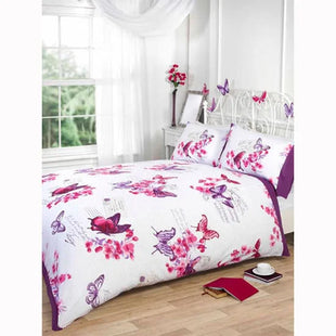 PARISIENNE BUTTEFLIES DUVET SET PLUM