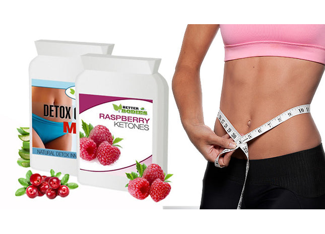 RASPBERRY KETONES & DETOX COLON CLEANSE COMBO FAT BURN SLIMMING DIET PILLS