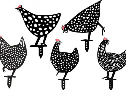 Pack of Cute Garden Chicken Ornaments