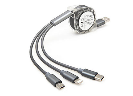 3-in-1 Multi USB Retractable Charger Cable