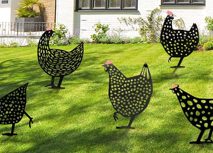 Pack of Cute Garden Chicken Ornaments
