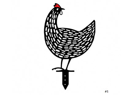 Pack of Cute Garden Chicken Ornaments