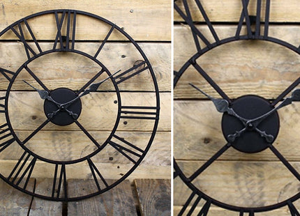 Giant Vintage-Style Roman Numeral Wall Clock
