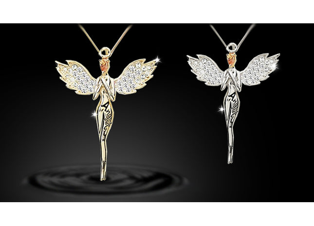 Guardian Angel Necklace With Crystals From Swarovski