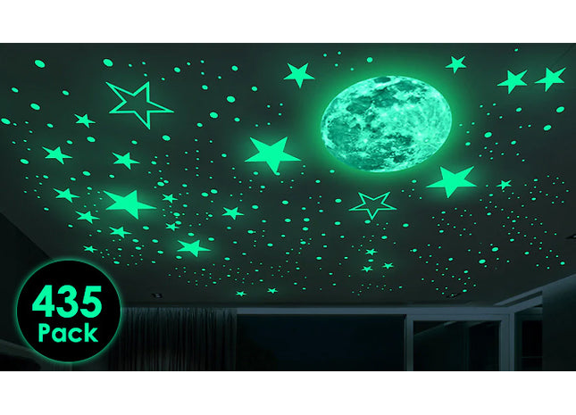 435 Piece Glow in the Dark Starry Sky Wall Sticker Set