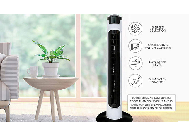 3-Speed Oscillating Tower Fan