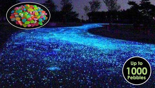 Glow-In-The-Dark Pebbles - 4 Colours